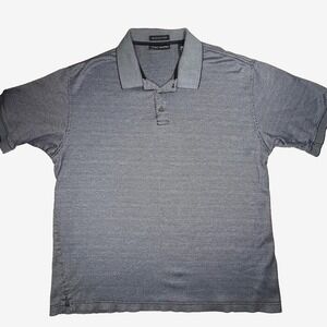 Vtg Grant Thomas Polo Shirt Mens XL Blue Mercerized Cotton Check Short Sleeve